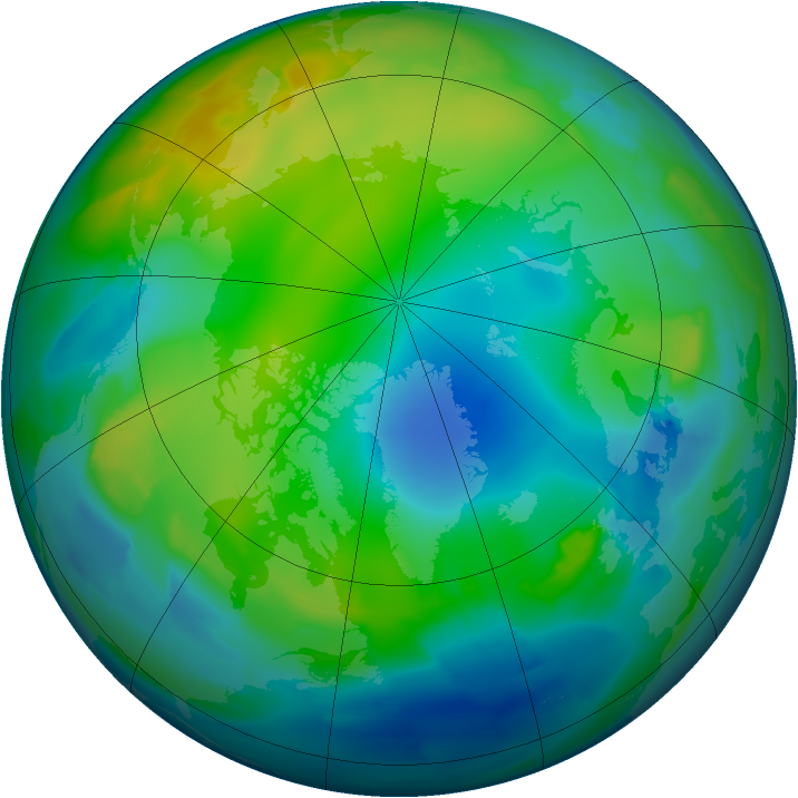 Arctic ozone map for 11 December 2011